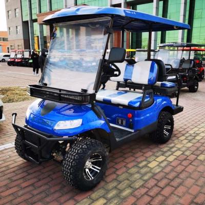 China LED Lithium Ion Blue Electric Golf Buggy Car 4 Seats 48V 470kg for sale