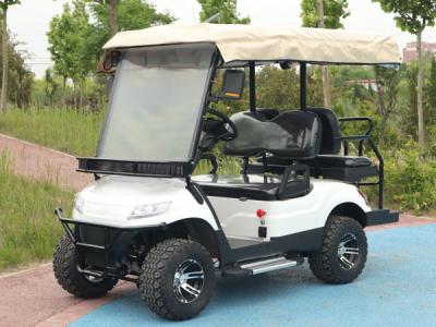 China White Color 70km-110km Electric 4 Seater Golf Cart 27mph-35mph Custom for sale