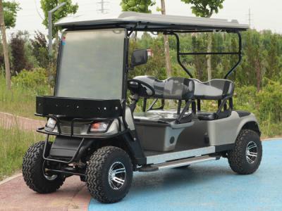 China Black 4 Seater Golf Cart 80km Range Customizable Color With Off-Road Tires for sale