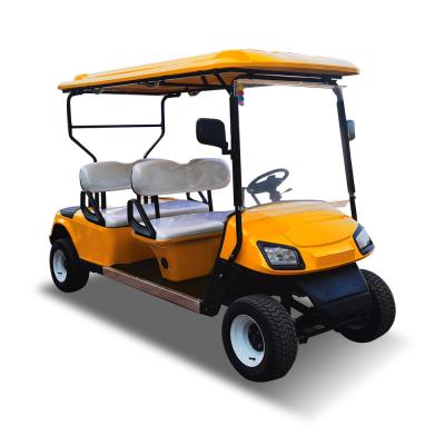China Yellow Color Customized 50km LSV 4 Seater Golf Cart Trolley 30mph-40mph for sale