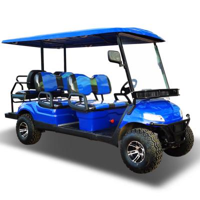 China Color azul Electric Golf UTV Utility Cart 4 pasajeros con batería de litio Vehículos legales de carretera en venta