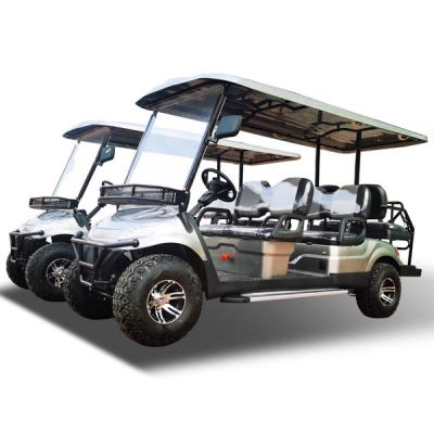 China 4kw Motor 60v 4+2 Seater black Electric Golf Cart With Off-Road Tires 1 year warranty for sale
