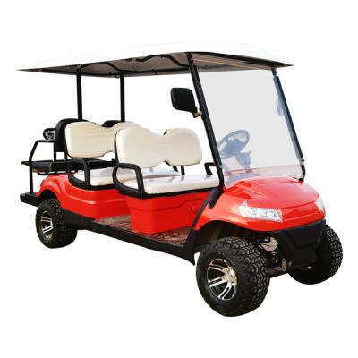 中国 赤色 4+2人座 ゴルフカート 新エネルギー車 道路 法律 低価格 高品質 3.5kWモーター 販売のため