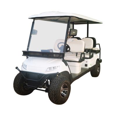China branco 4+2 Carrinho de golfe elétrico legal de estrada com pára-choque dianteiro e pneu de 14 polegadas baixo preço e alta qualidade à venda
