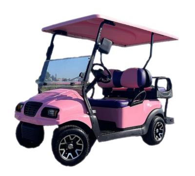 China Pink 2-4 Passengers Aetric EV Golf Cart 25 Mph-40 Mph With Foldable Windshield for sale