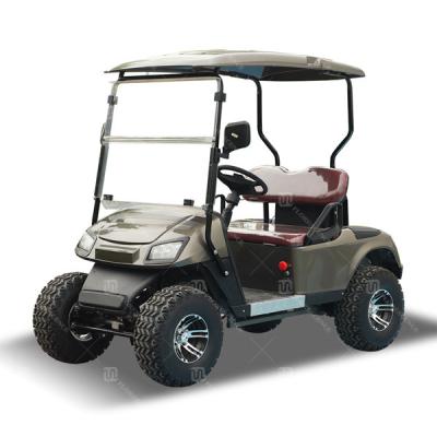 China Black color Mini Low Speed Vehicles Utility car 2 Seater Golf Cart with 4 Wheel Off Road tires for sale