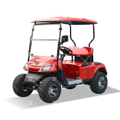 China Rote Farbe 14 Zoll Geländereifen 4 Räder LSV Utility 2 Sitzplätze Mini-Golfwagen Off Road Custom zu verkaufen