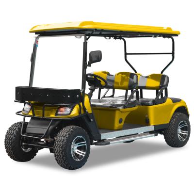 China Color amarillo 2 hileras 4 plazas Carro de golf todoterreno Color personalizable Con parabrisas delantero en venta