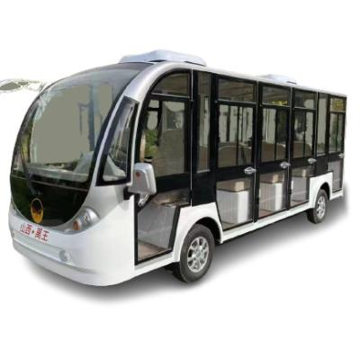 中国 白色電気ミニ観光バスEV 道路タイヤ 14人の乗客 販売のため