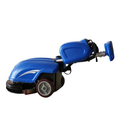 China Hand Pushed Blue 350 Floor Scrubber 350mm Cleaning Width 25kg Brush Pressure for sale