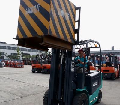 China 2000KG Load Capacity Electric Powered Forklift 2 Mast Stage 3000mm Lifting Height 48V 600Ah Battery for sale