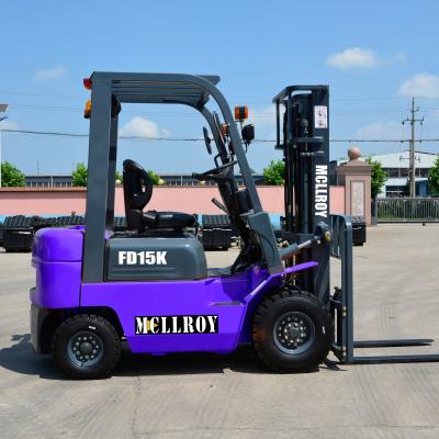 China 12° Mast Tilt Diesel Powered Forklift FD15 Front Tyre 6.50-10-10PR for sale