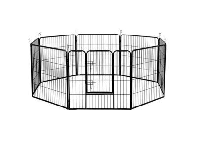 China Black Silver Strong Metal Puppy Dog Play Pen Square Tube 1.5m Width for sale