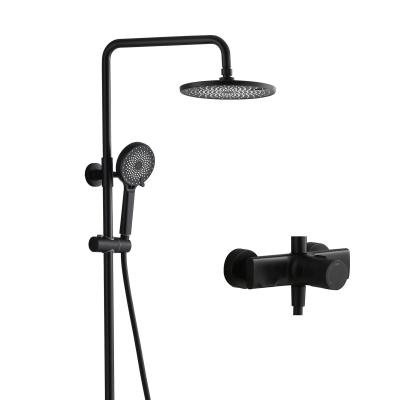 China Sistema de alta presión de la ducha de la cabeza de la lluvia del cuarto de baño de la ducha grande negra estrellada caliente de la venta en venta