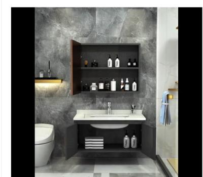 中国 Mildew Proof Bathroom Floor Storage Cabinet / Floor Mount Vanity Odm 販売のため