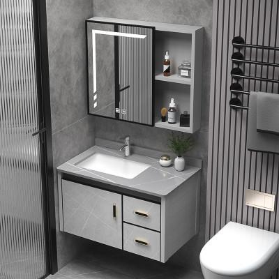 China Combination Toilet Insectproof Mirror Wash Basin Cabinet Ceramic Rock Plate Integrated for sale