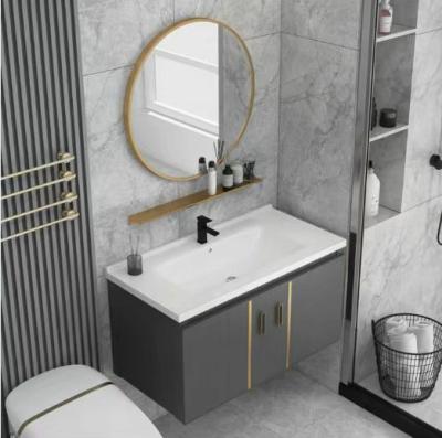 China Modern Style and Ceramic Basin Washbasin Cabinet with Bathroom Mirror Cabinet for sale