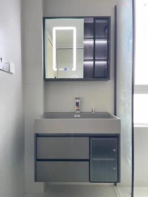 China Mirror Included Basin Vanity Cabinet with Ceramic Basin Bathroom Mirror Cabinet for sale