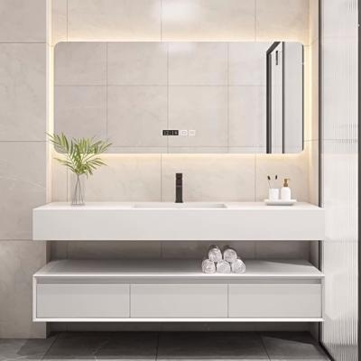 China Floor Standing Bathroom Cabinet with Basin - 80cm, Solid Wood, 3 Shelves, Easy to Assemble for sale
