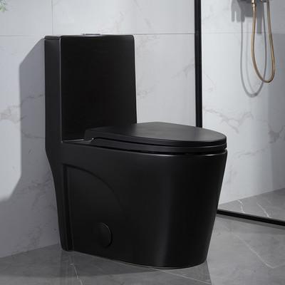 Chine Toilette d'une seule pièce Matte Black en céramique de salle de bains de commode au plancher à vendre