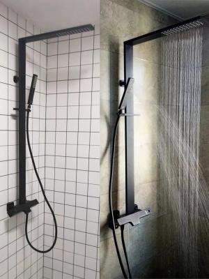 Chine Matte Shower Head Set noir fixé au mur 8