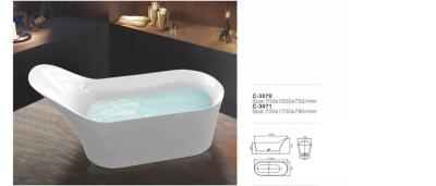 中国 白いアクリルの衛生浴槽の大人60インチの支えがないたらい 販売のため