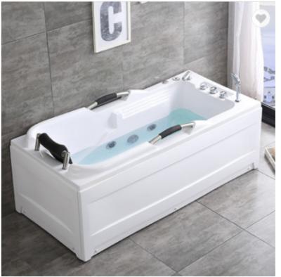 China Modern White 2 Person Freestanding Whirlpool Tub Acrylic With Panel Pillow Massage for sale