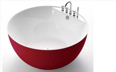 China Bowl Shape Freestanding Whirlpool Tub Red Small corner  Round Adult for sale