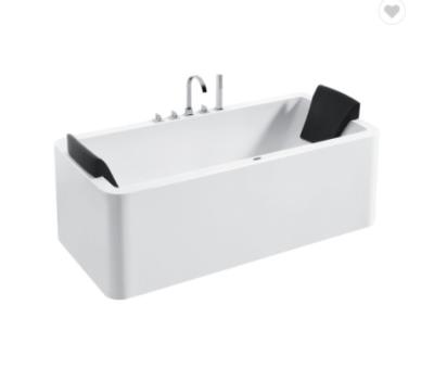 China Rectangular 2 Person Soaking Tub Freestanding White Solid Surface Acrylic for sale