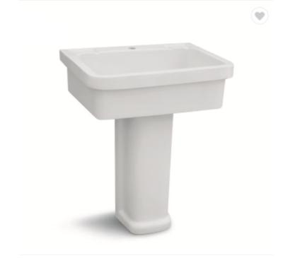 China Outdoor Laundry Ceramic Bathroom Wash Basin Sanitary Ware With Stand Column for sale