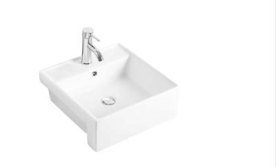 China Small Square Bathroom Wash Basin Countertop Washstand Ceramics Art Sink for sale