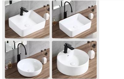 China Weißes Glas-China-Waschbecken-Handelsbadezimmer-Waschbecken-Tischplatte zu verkaufen