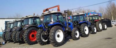 China 4wd 4*4 used farm tractors with loaders flat tyre  steering hydraulic tractor with front end loader tractor for sale