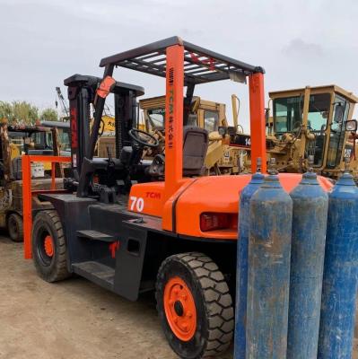 China Used Tcm Forklift 7ton Fd70 Diesel Forklift 2 Stages 3 Stages with Side Shift for sale