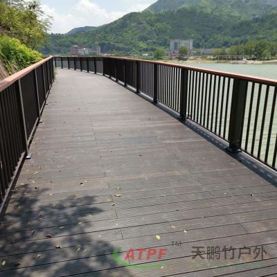 China Dark Charcoal Carbonized Bamboo Fence Facade Panels for sale