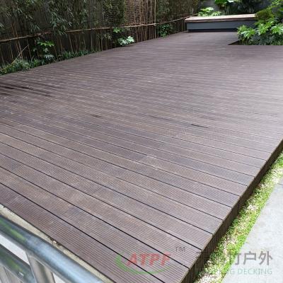 China Dark Carbonized Bamboo Decking Non Slip Decking Boards for sale