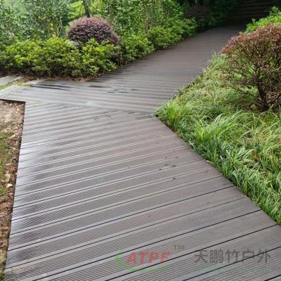 China 150mm Shallow Carbonised Bamboo Outdoor Decking Customized for sale