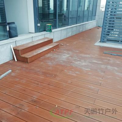 China Carbonization Bamboo Plain Decking Boards 200mm Wide ODM for sale