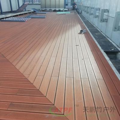 China Anthracite Bamboo Wood Weatherproof Decking Boards 120mm for sale