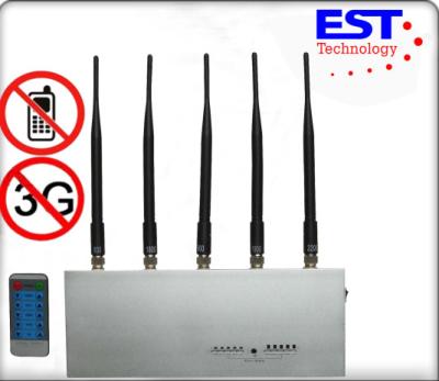 China Stainless Steel Silver Cell Phone Signal Jammer Remote Control For Police And Command Center for sale