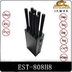 China 8 Antenna Handheld Metal Shell GPS Signal Jammer Block 2G / 3G / 4G / Wifi with Battery inside for sale