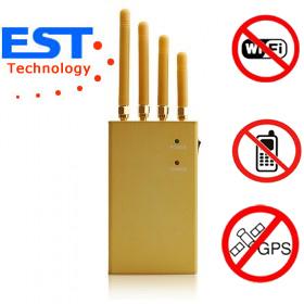 China EST-808KF GPS Cellphone Jammer Blocker 1500 - 1600MHZ Frequency , 4 Antenna for sale