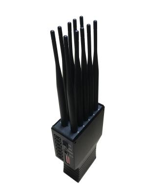 China 30dBm Handheld Cell Phone Signal Jammer Adjustable 10 Bands 3G WIFI GSM CDMA Signal Blocker for sale