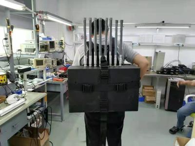 China Backpack Cell Phone Signal Jammer 8 Antennas GSM 3G 4G 5G 10Watt For Farm for sale