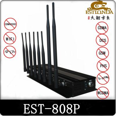 China 15W 4G WIFI Cell Phone Signal Jammer / Blocker Black For Auditoriums for sale