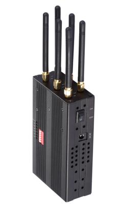 China 10m Portable Cell Phone Jammer 6 antennas Built in 7.4V 3600mAh Li-ion battery for sale