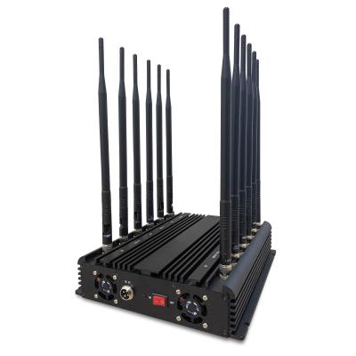 China 150W 3dBi Gain Stationary 4G WIFI Mobile Phone Signal Jammer 12 Bands 380* 220* 85 mm for sale