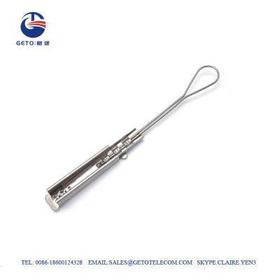 中国 SS201 FTTH 200N繊維の引込み線クランプ、ステンレス鋼 ワイヤー ロープのループ クランプ 販売のため