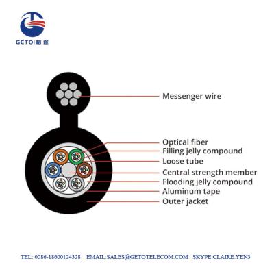 China GYTC8A Figure 8  Poer Cable 2 Core Optical Fiber Cable for sale