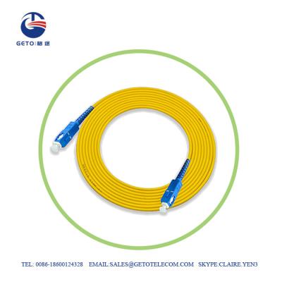 China UPC SC UPC 9/125 Single Mode 3m Optic Fiber Patch Cord Simplex for sale